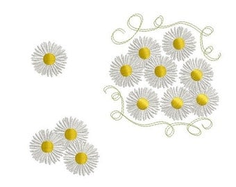 Daisies machine embroidery designs