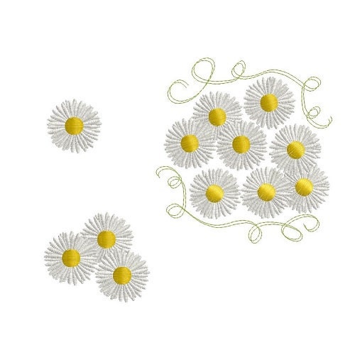 Daisies machine embroidery designs