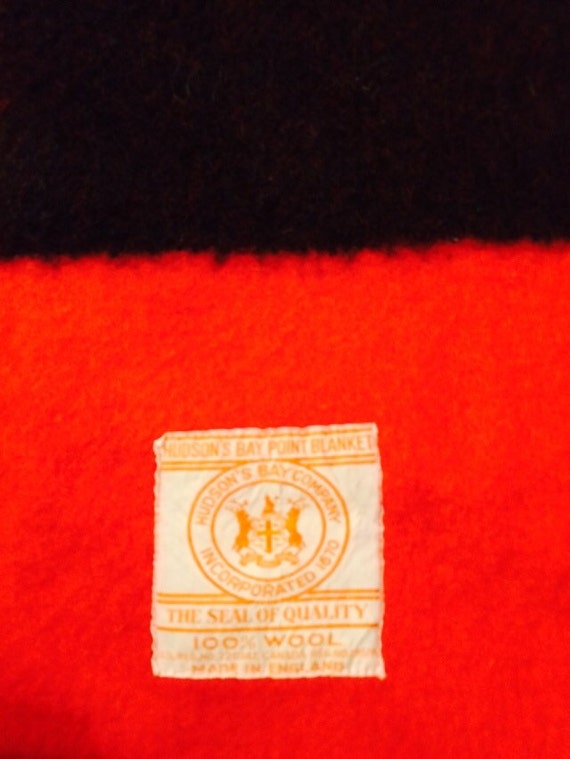 Hudson Bay blanket 100% wool vintage 4 point red scarlet