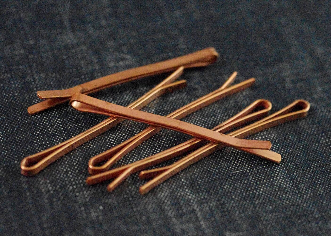 3/32 Wide Bobby Pin Blanks Copper Plated Steel 12pcs by cmyk