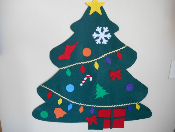 Items similar to SALE!!, Large Felt Christmas Tree Wall Hanging ...