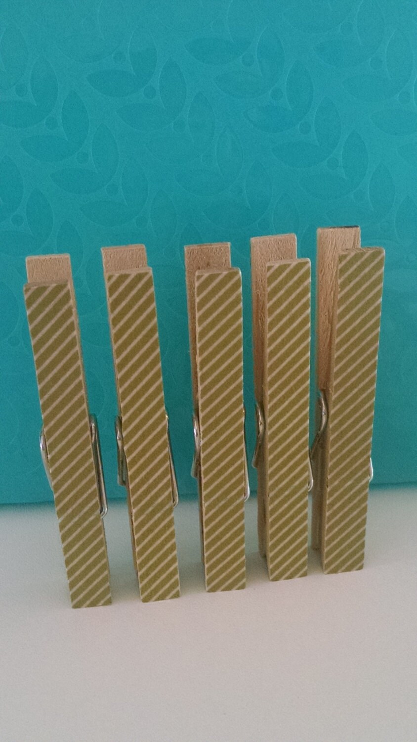 Gold Stripe Decorative Clothes Pins from craftslover on Etsy Studio