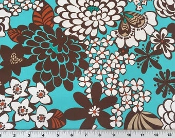 20% Off! Alexander Henry FABRIC - Flower Garden - Satchi - Turquoise
