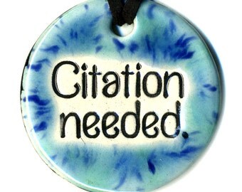 Citation Needed Ceramic Necklace in Blue and Green