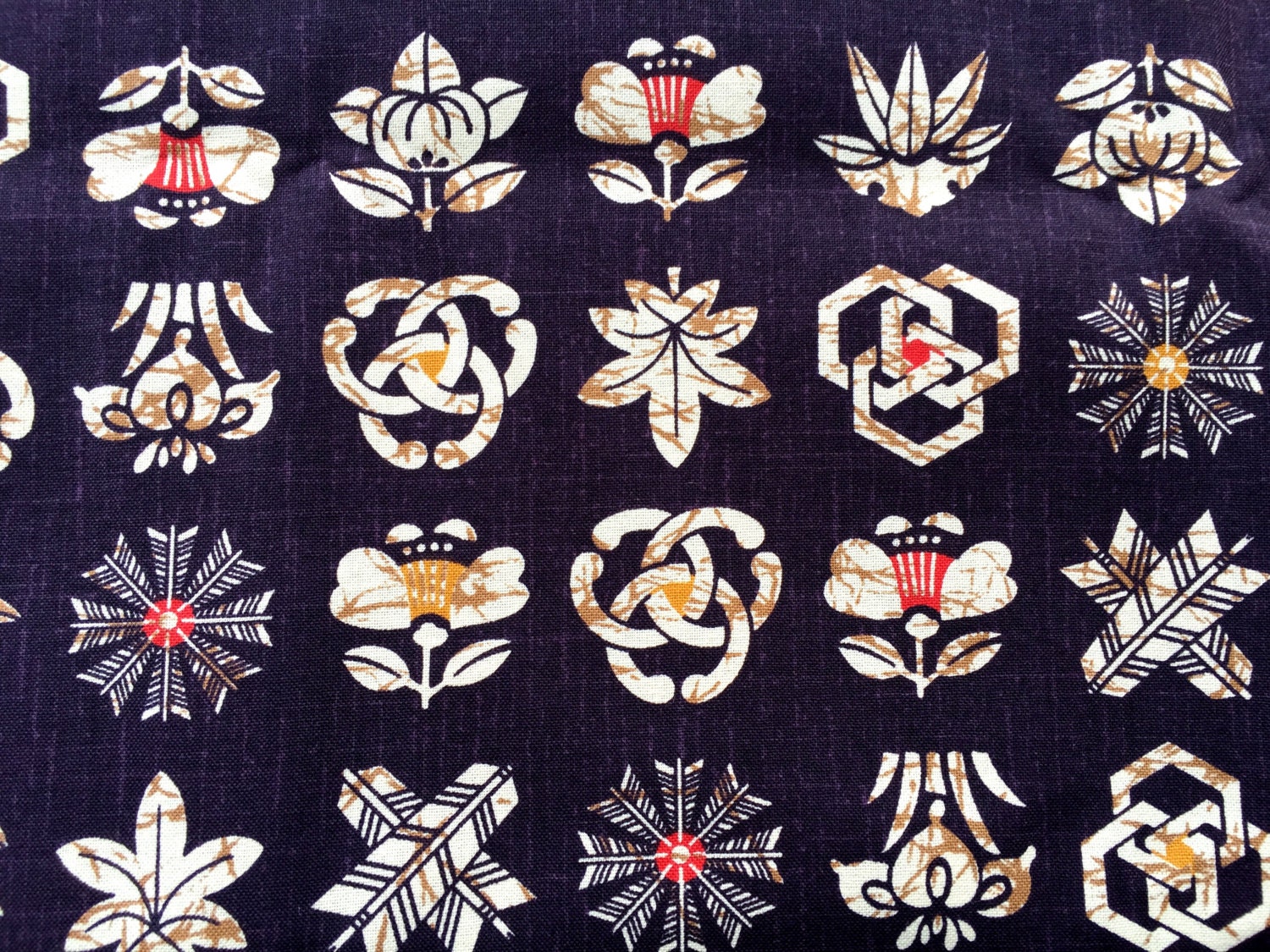 Traditional Japanese Fabric Cotton Fabric Kamon Family