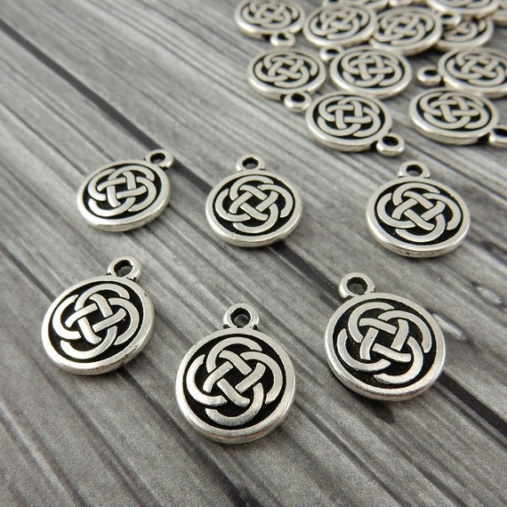 CELTIC KNOT Charms Antique Silver Tierracast Irish Celtic