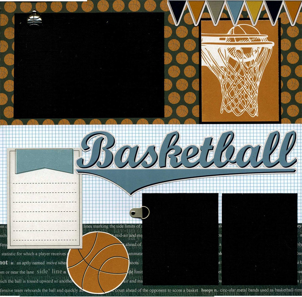 Premade Basketball Scrapbook Page by SusansScrapbookShack on Etsy