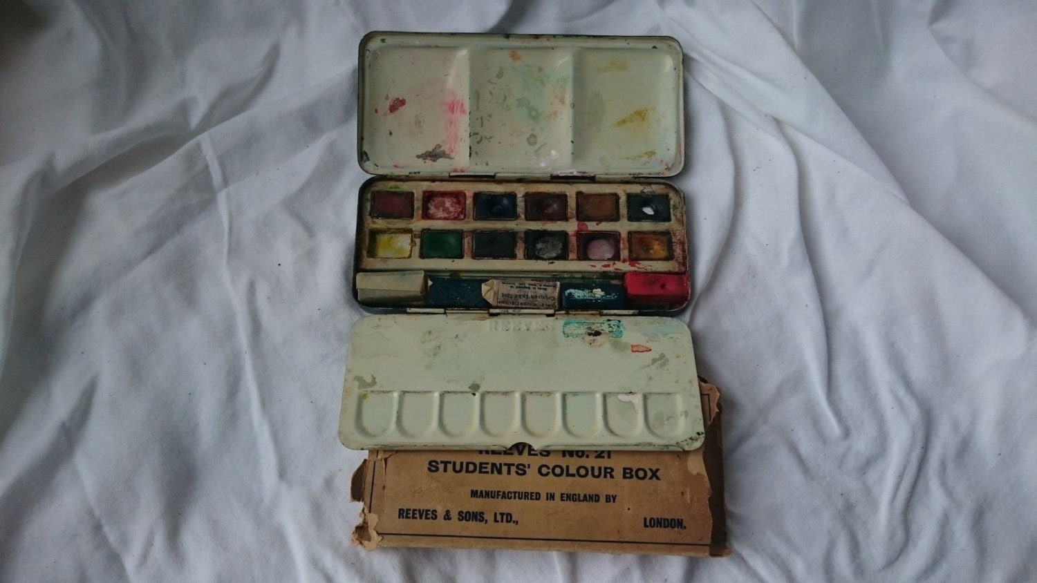 Download Vintage Reeves Watercolor Paint Set Palette in Tin Box with