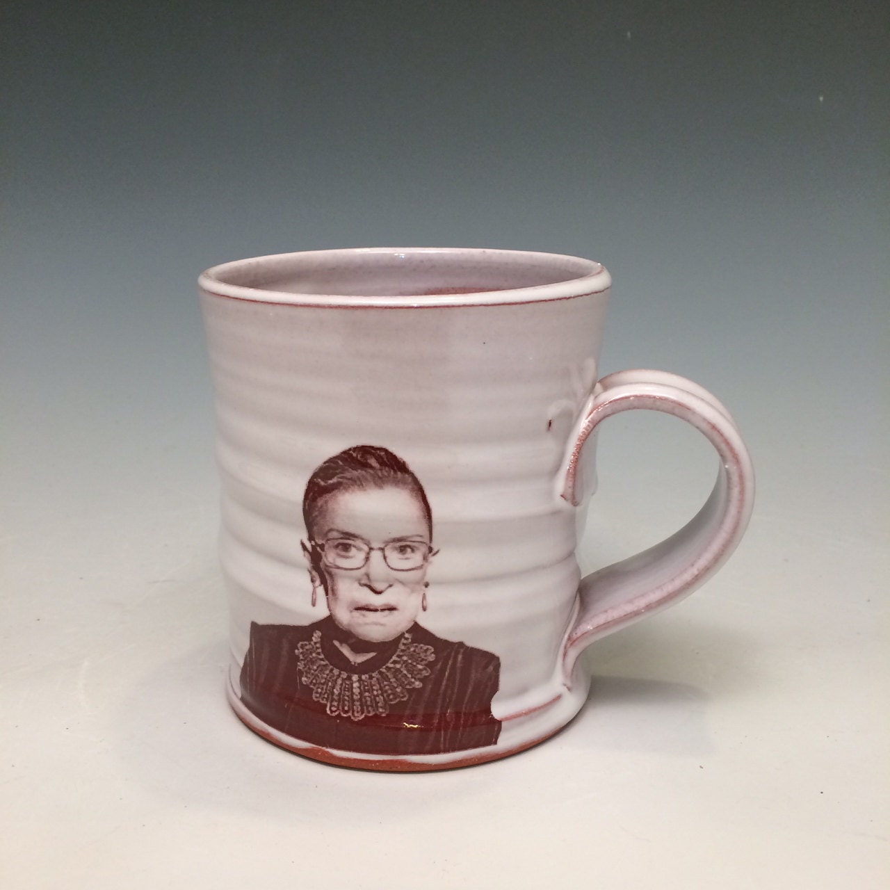 Handmade mug featuring Ruth Bader Ginsburg
