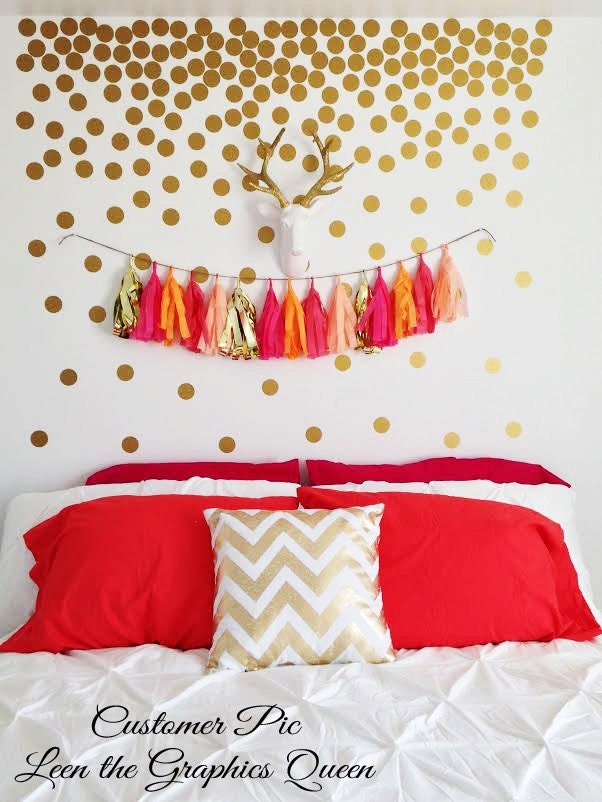 Gold Circle Dot Shaped Wall Decals Gold by LeenTheGraphicsQueen