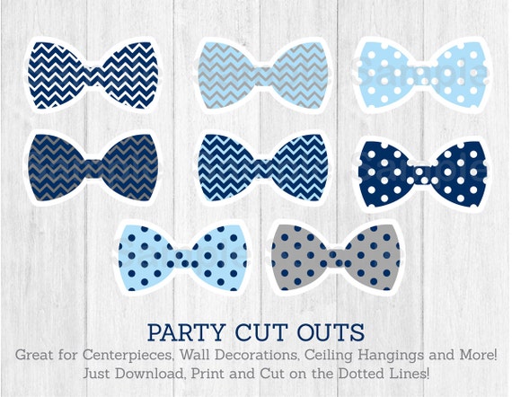 bow tie cut outs little man baby shower chevron bow tie