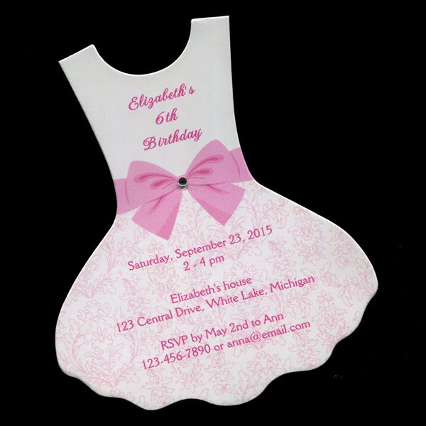 Personalized Birthday Party Invitations Dress Ballet Tutu