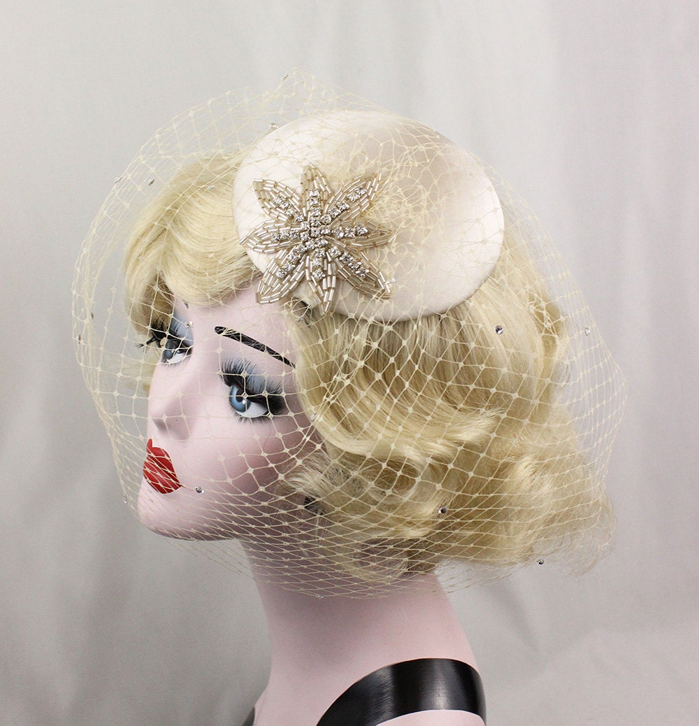 Wedding Veil Bridal Fascinator Hair Accessory by BatcakesCouture