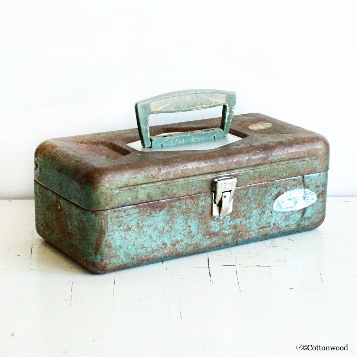 Vintage tackle box – metal box – Old Pal – tool box – storage – craft –  garden – box – vibrant blue/green – Haute Juice