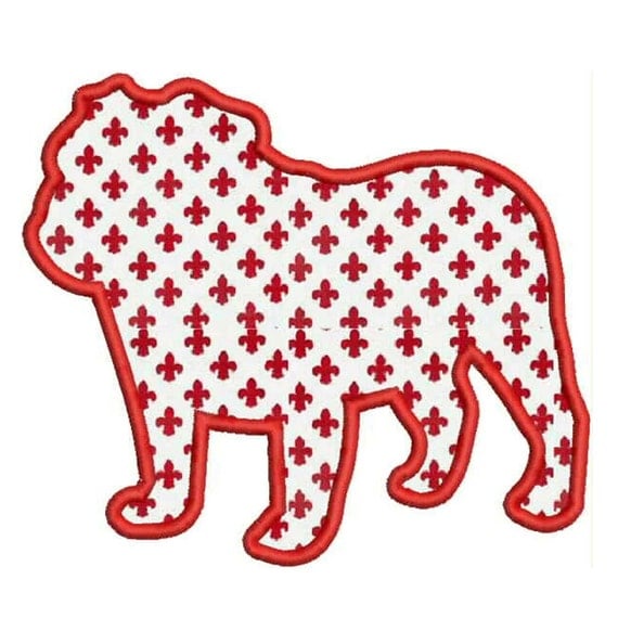 Applique ENGLISH BULLDOG 5 Sizes Instant by