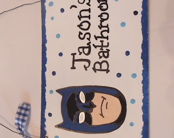 Batman Bathroom Wall Hanging - Personalized
