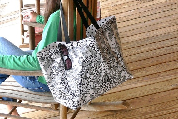 large oilcloth tote bag