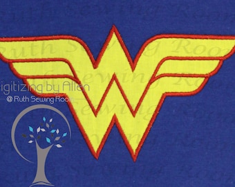 Wonder woman logo Applique Embroidery Design This is not Fill and NOT A PATCH
