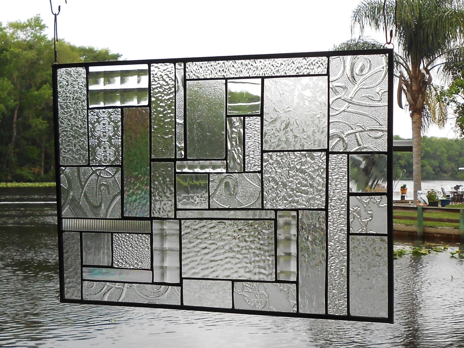 Stained Glass Window Panel Patchwork Quilt Window Treatment