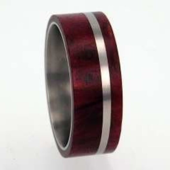 Titanium Ring Waterproof Redwood Band Titanium by jewelrybyjohan