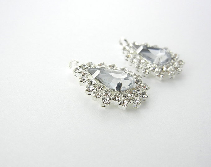 Pair of Small Teardrop Crystal Drop Charms