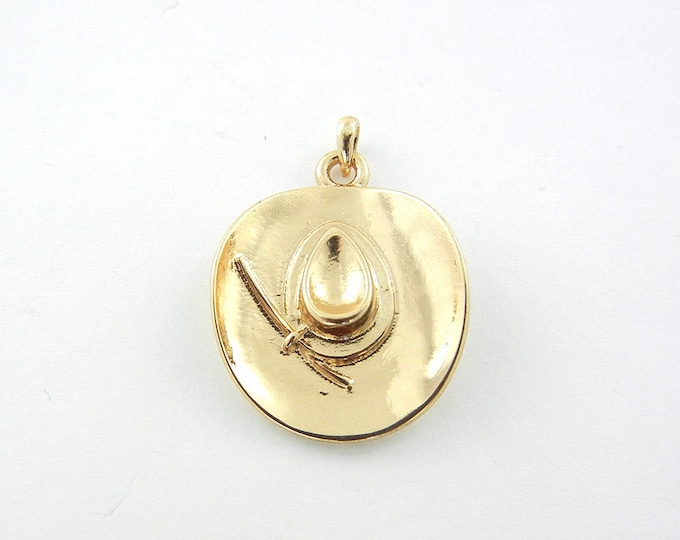 Gold-tone Cowboy Cowgirl Hat Pendant