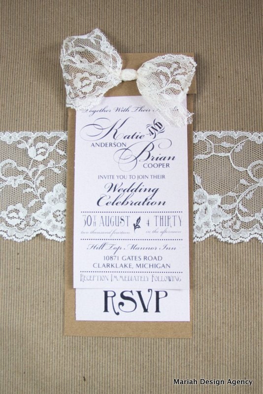 Layers and Lace Wedding Invitation Set – OnePaperHeart – Stationary ...