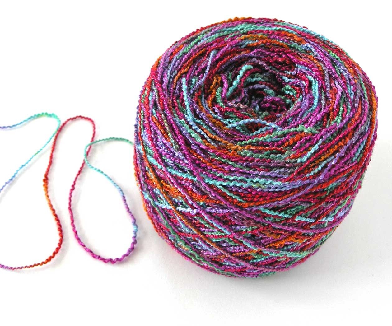 Hand Dyed Rayon Yarn Nubby Rayon Yarn Summer Splash