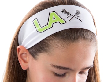 LACROSSE LAX Cotton Stretch Headband - Your Custom Headband and Team Graphic Colors - Quantity Discounts Available!