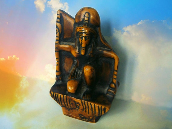 Vintage Statue Shu Egyptian God of The Sun Air Sky Son of Atum