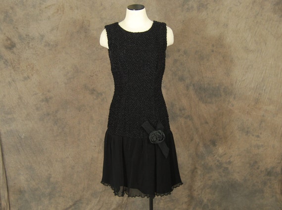 RESERVED CLEARANCE Sale vintage 60s Dress 1960s Black Drop