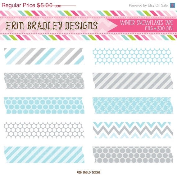 50% OFF SALE Winter Clipart Frame Tag Graphics Blue & Gray Instant Download Clip Art Labels Il_570xn