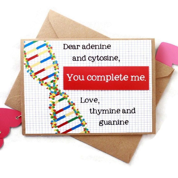 Science Valentines Day Card Funny Valentine Dna Biology