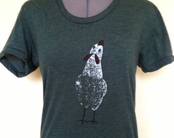 Chicken Shirt-Chicken Tshirt-Chicken Tee-Funky Chicken Shirt-Funky Chicken Tshirt-Womens Shirt-Womens Tshirt-Cotton Shirt