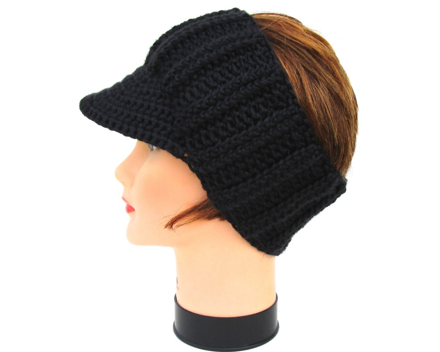 Black Visor Headband Women's Visor Head Wrap Brimmed