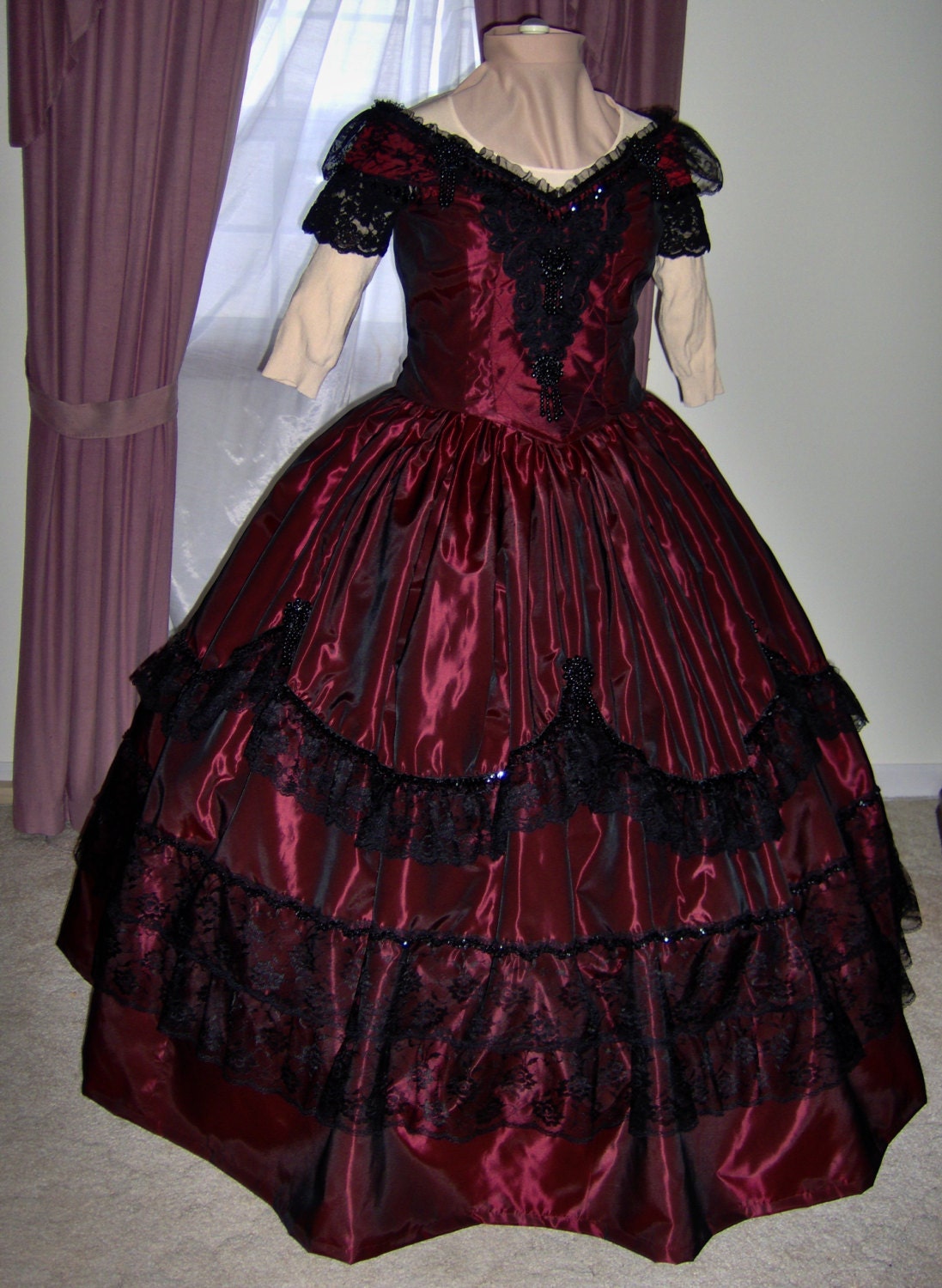 1800s Victorian Evening Ball Gown 1860s Dance by MissLisa1867