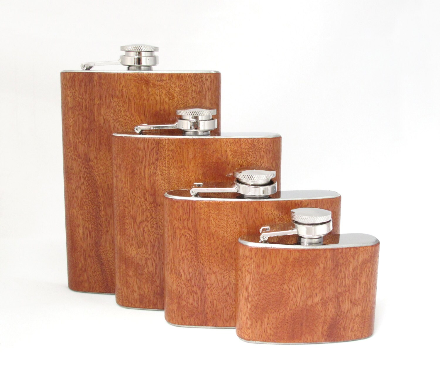 8oz Gaboon Wood Flask