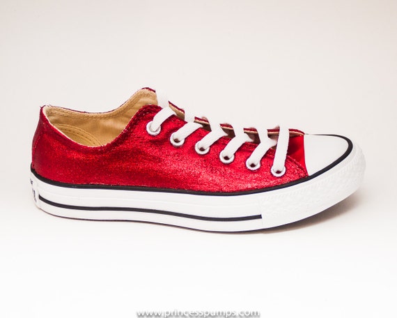 sparkle red converse