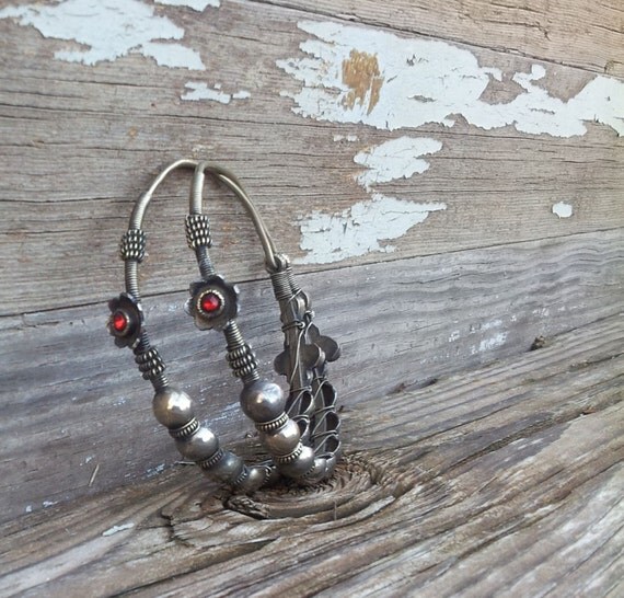 Large 12 Gauge Tribal Hoop Earrings