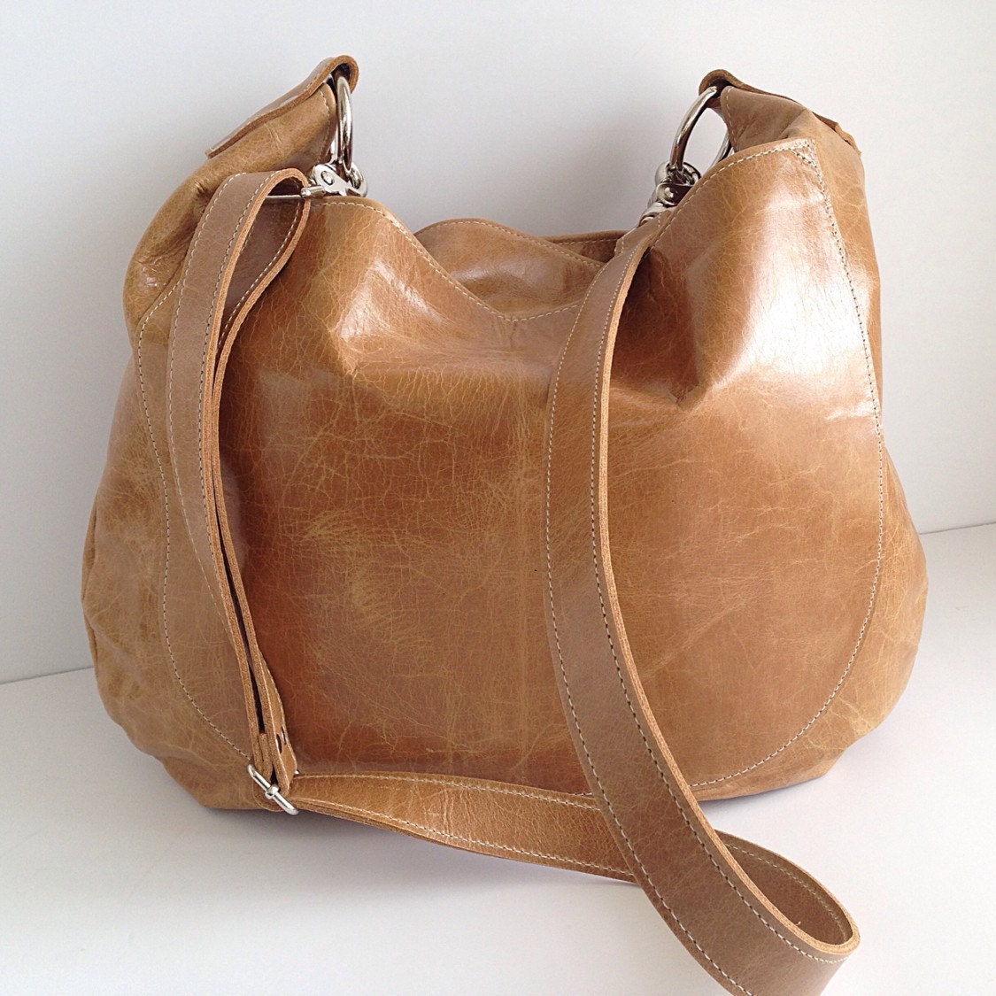 UMA Leather Bag Leather Hobo Bag Slouchy Leather Crossbody