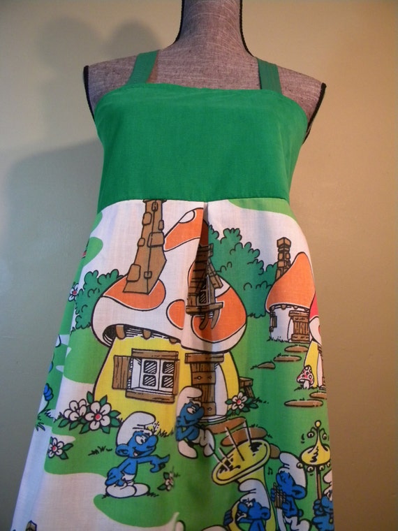 Vintage Smurf Hippie Apron Shirt by love1111 on Etsy