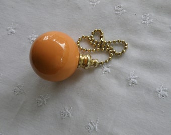 Curry - Pottery Ball Ceiling Fan Pull - Handmade in the USA - Brass or Nickel Hardware