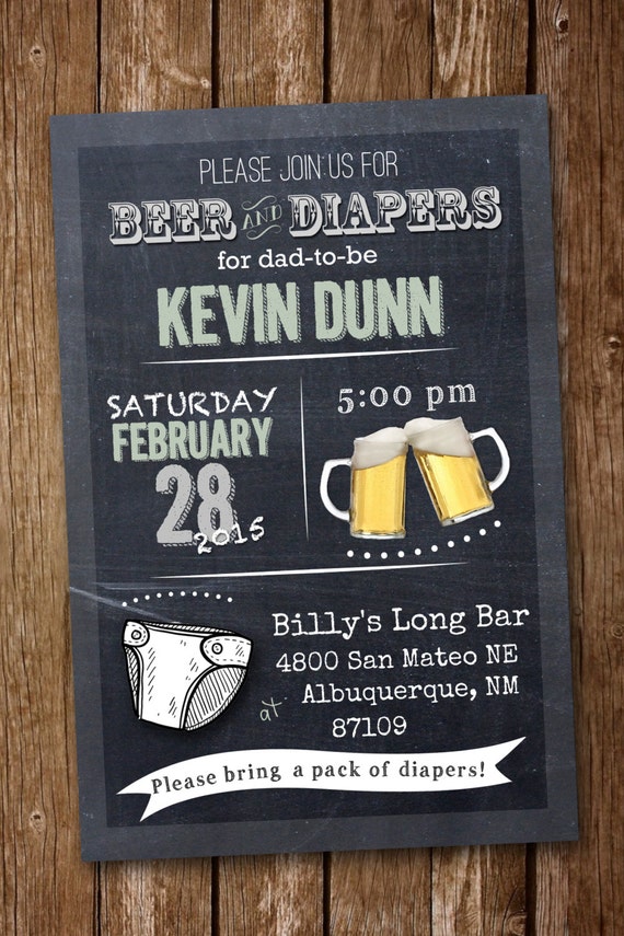 Beer And Diapers Diaper Party Invitation