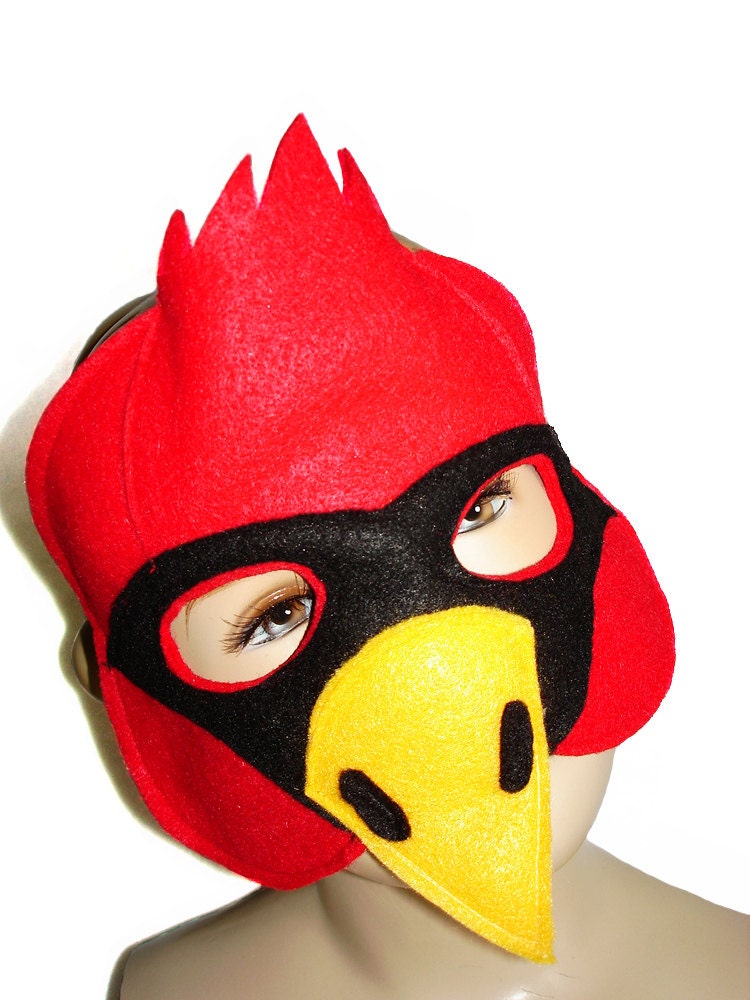 Children's CARDINAL Bird Felt Mask