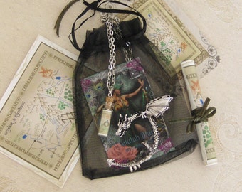Dragon ear cuff, glass vial pendant, map set.