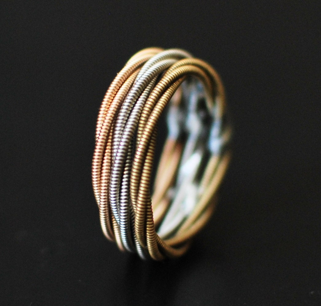 3 Stacked Guitar String Rings Guitar Gifts Stacking Ring