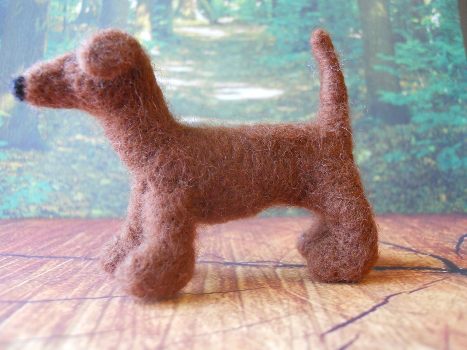 Needle Felted Pipe Cleaner Pet Dachsund