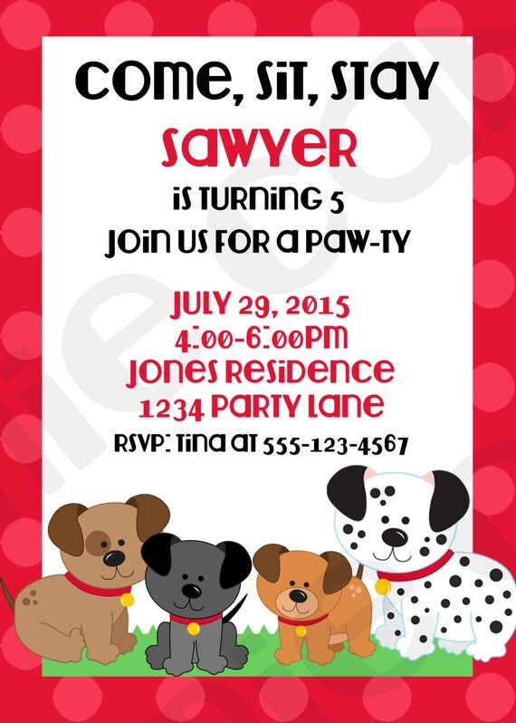 Custom Puppy Birthday Invitation Il_570xn