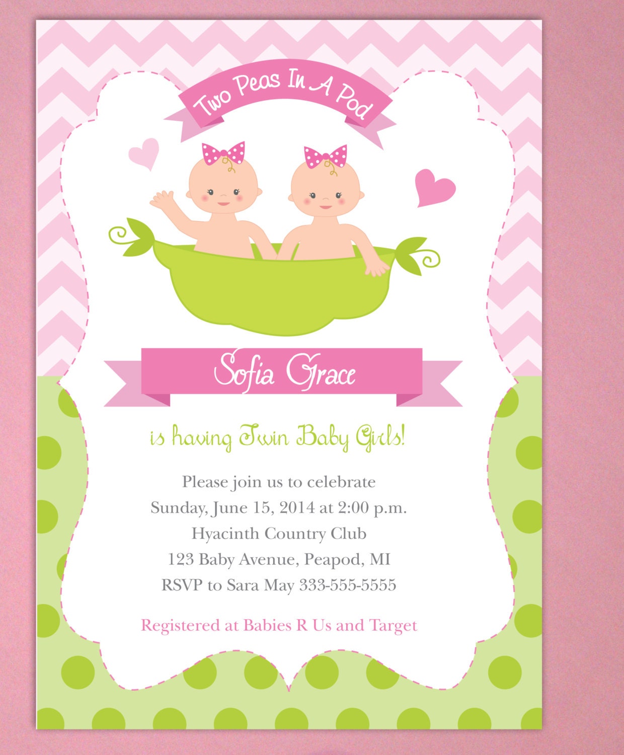 Peas In A Pod Baby Shower Invitations 7