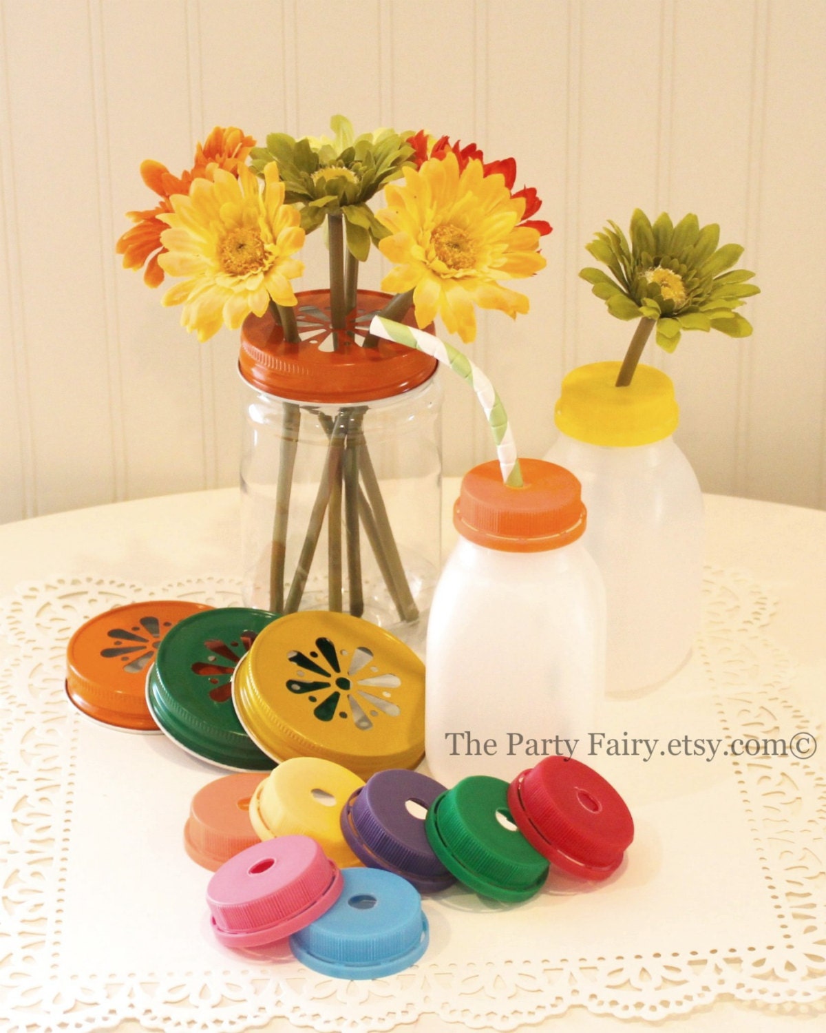 Plastic Mason Jars 12 Plastic Mason Jars with by ThePartyFairy
